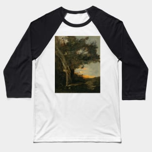 Sunset with a Lioness by Jean-Baptiste Camille Corot Baseball T-Shirt